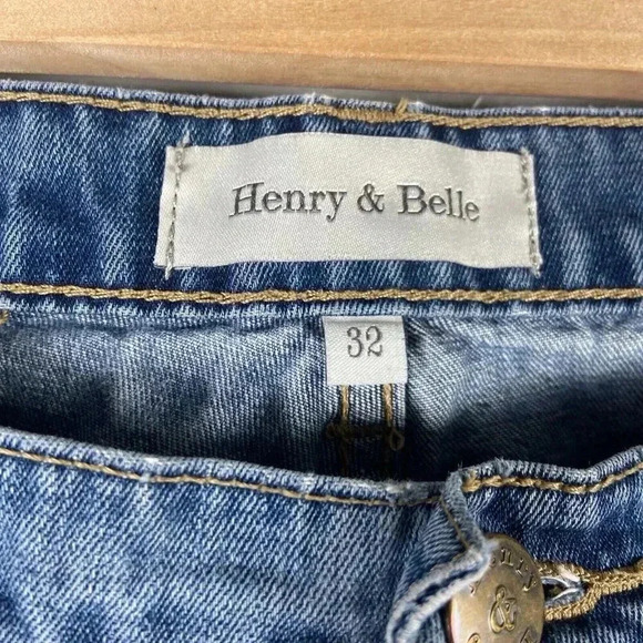 Henry & Belle Paxton Jeans Women's Size 32 Blue Mid Rise Med Wash Whisker Faded - Picture 3 of 11